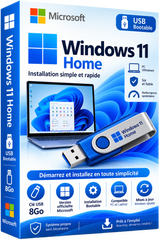Windows 11 Famille 64 Bits Clé USB Bootable 8GO Version FR