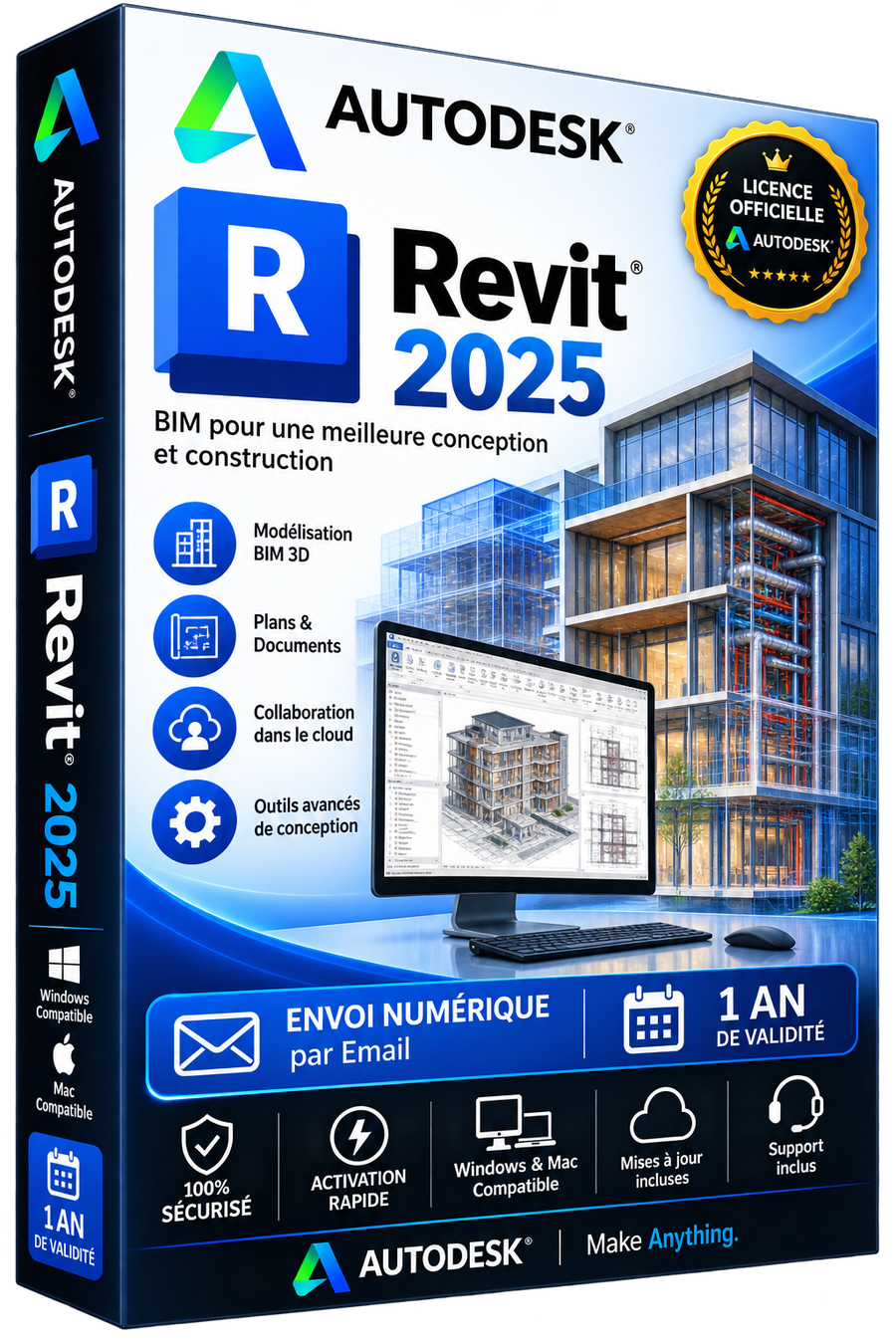 Autodesk Revit 2025 - Licence officielle - BIM 3D - Abonnement 1 an