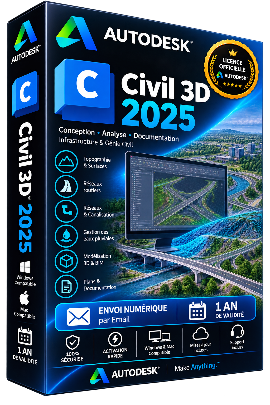 Autodesk Civil 3D 2025 — Licencia oficial | Suscripción de 1 año