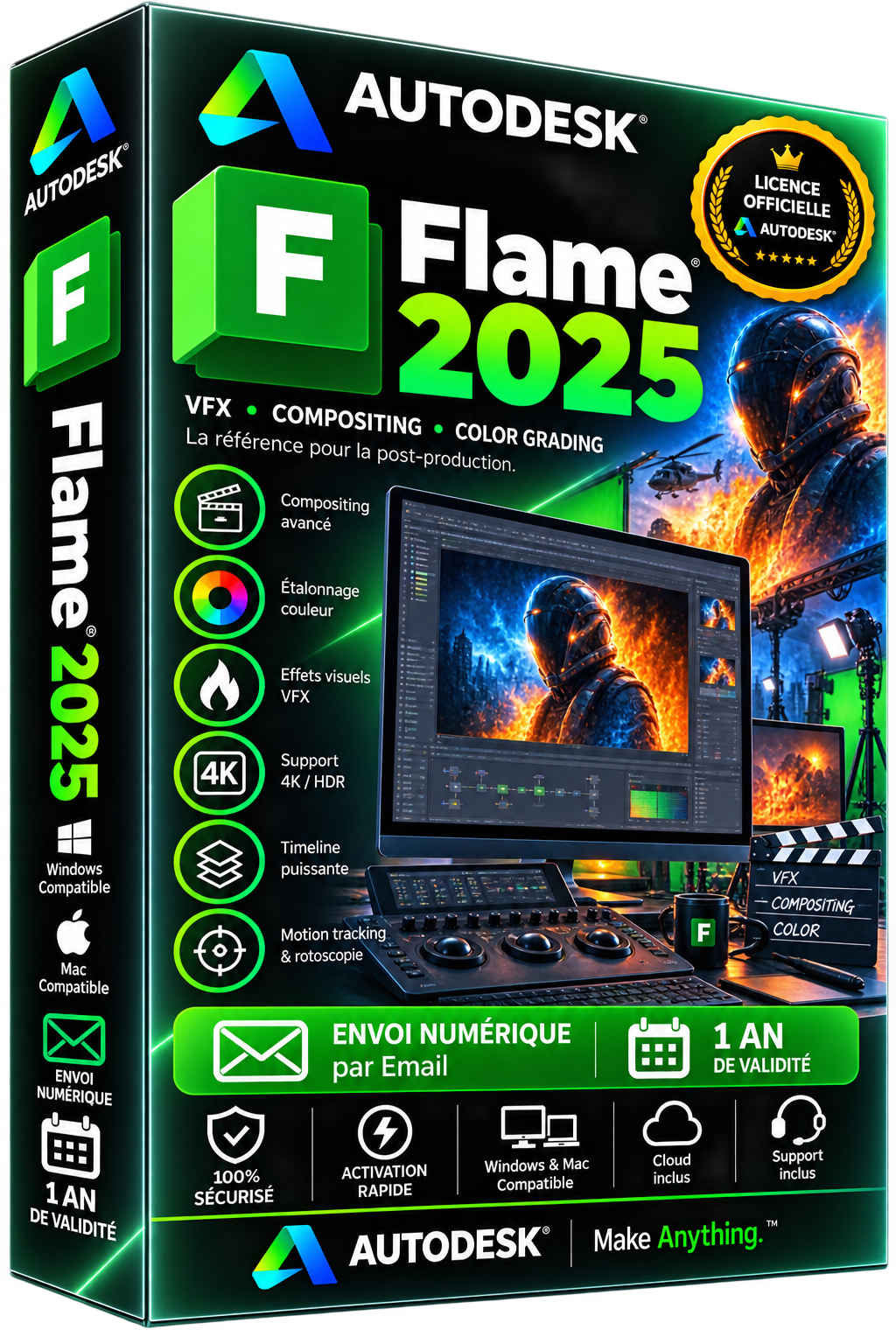 Autodesk Flame 2025 - Licence officielle - VFX Compositing Color Grading Post-Production - Abonnement 1 an