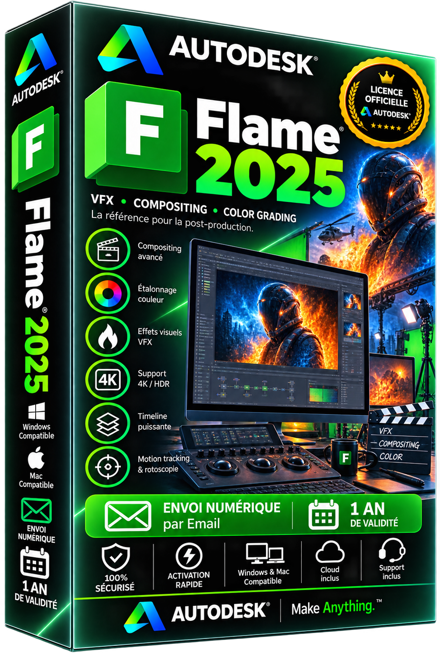 Autodesk Flame 2025 - Licence officielle - VFX Compositing Color Grading Post-Production - Abonnement 1 an