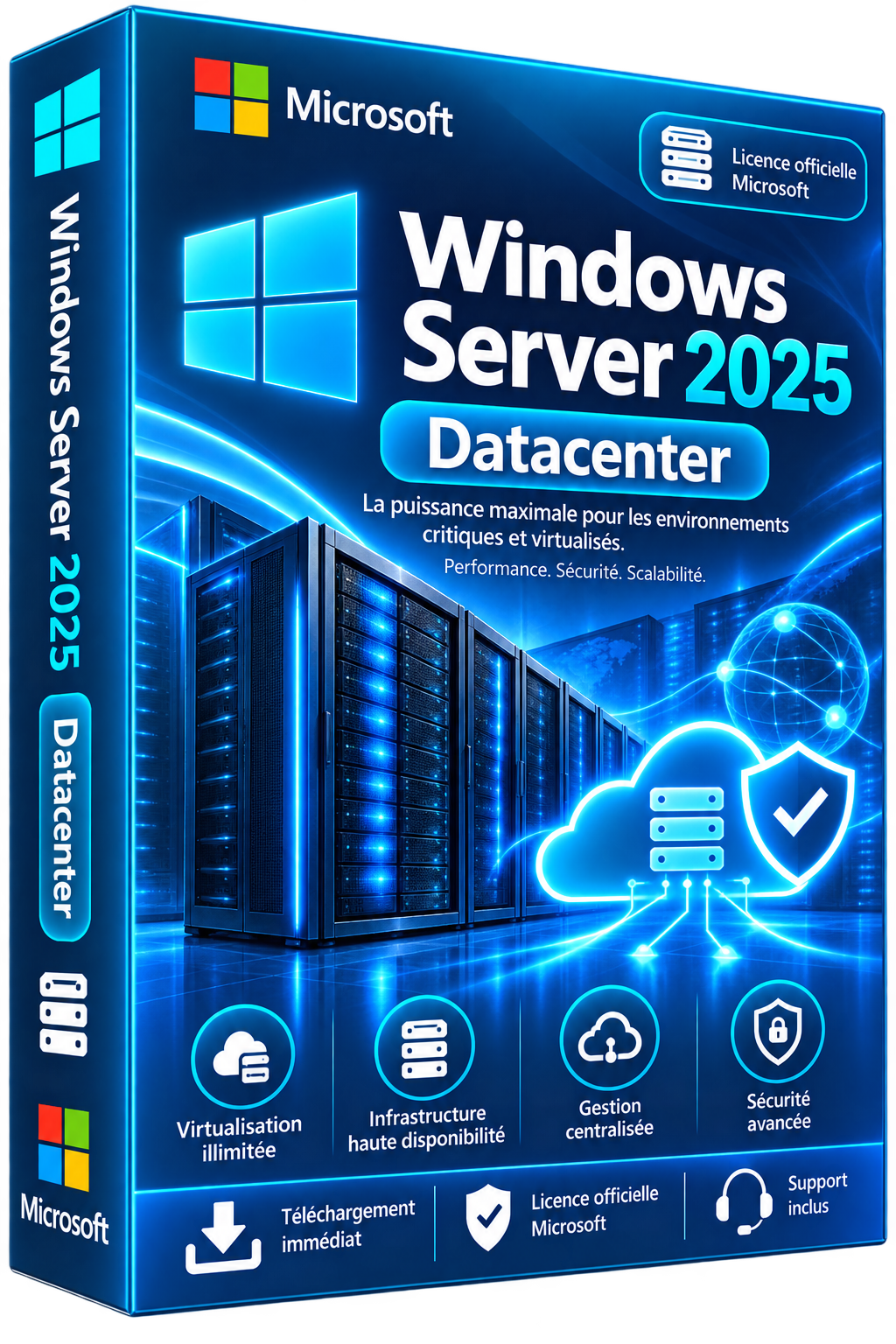 Boîte Windows Server 2025 Datacenter – Licence Officielle Microsoft