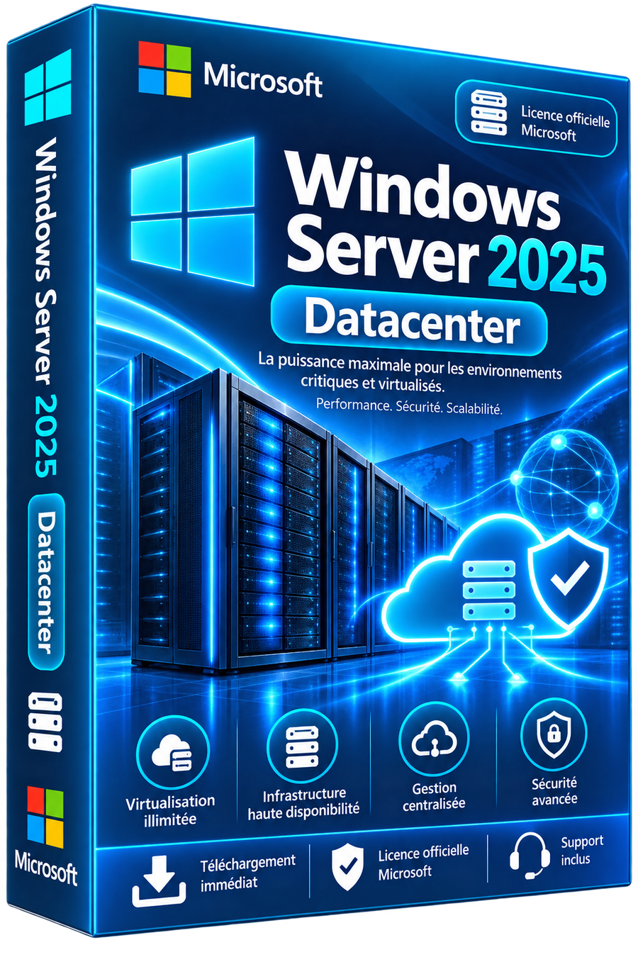Boîte Windows Server 2025 Datacenter – Licence Officielle Microsoft