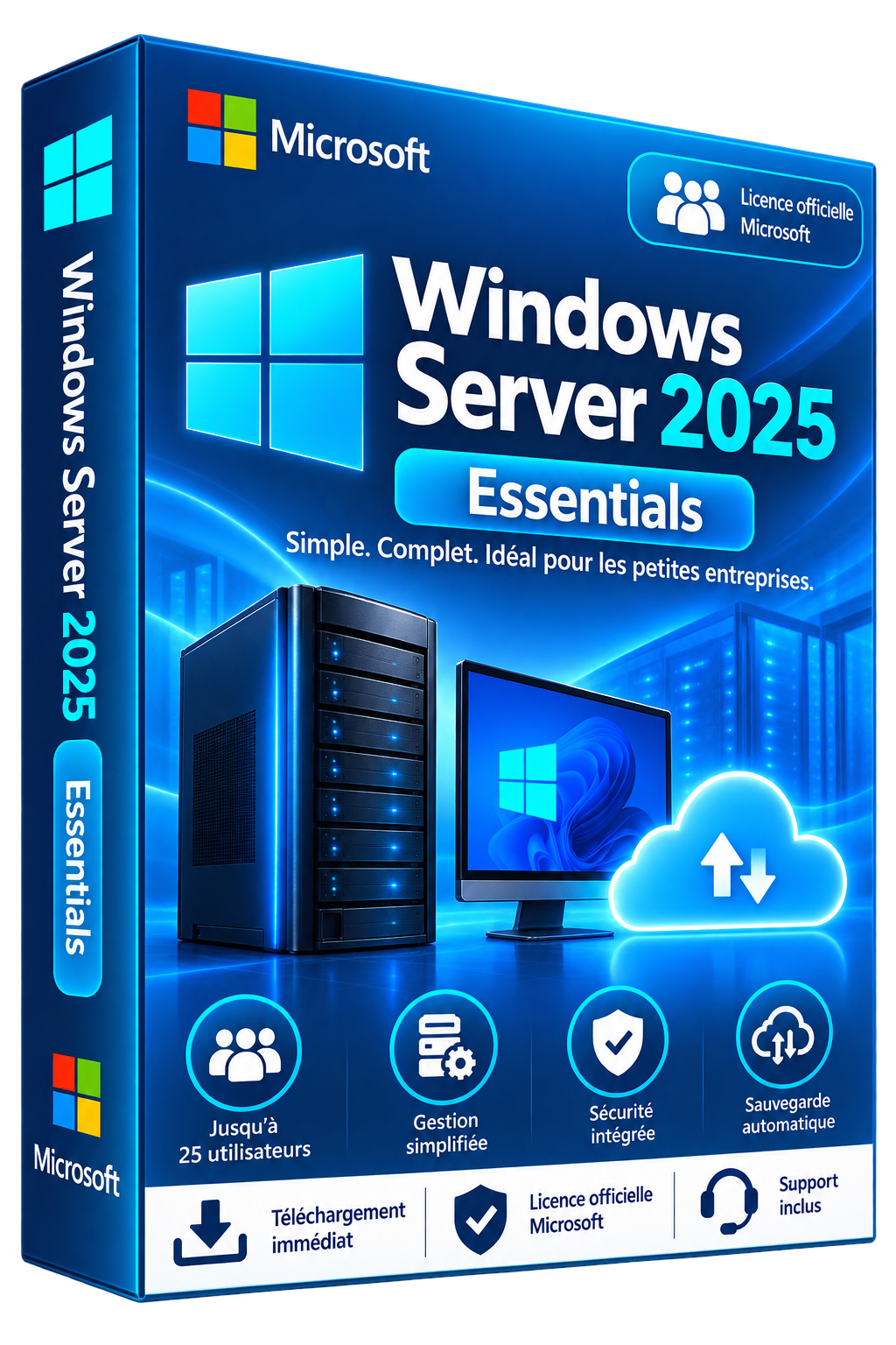 Boîte Windows Server 2025 Essentials – Licence Officielle Microsoft
