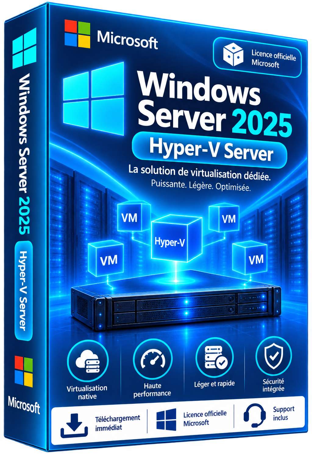 Boîte Windows Server 2025 Hyper-V Server – Licence Officielle Microsoft