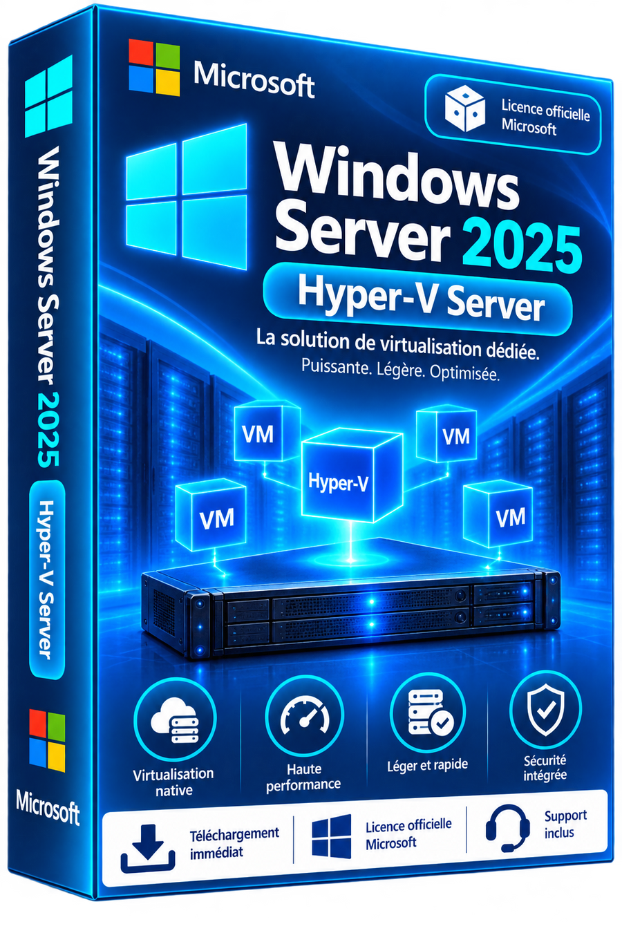 Boîte Windows Server 2025 Hyper-V Server – Licence Officielle Microsoft