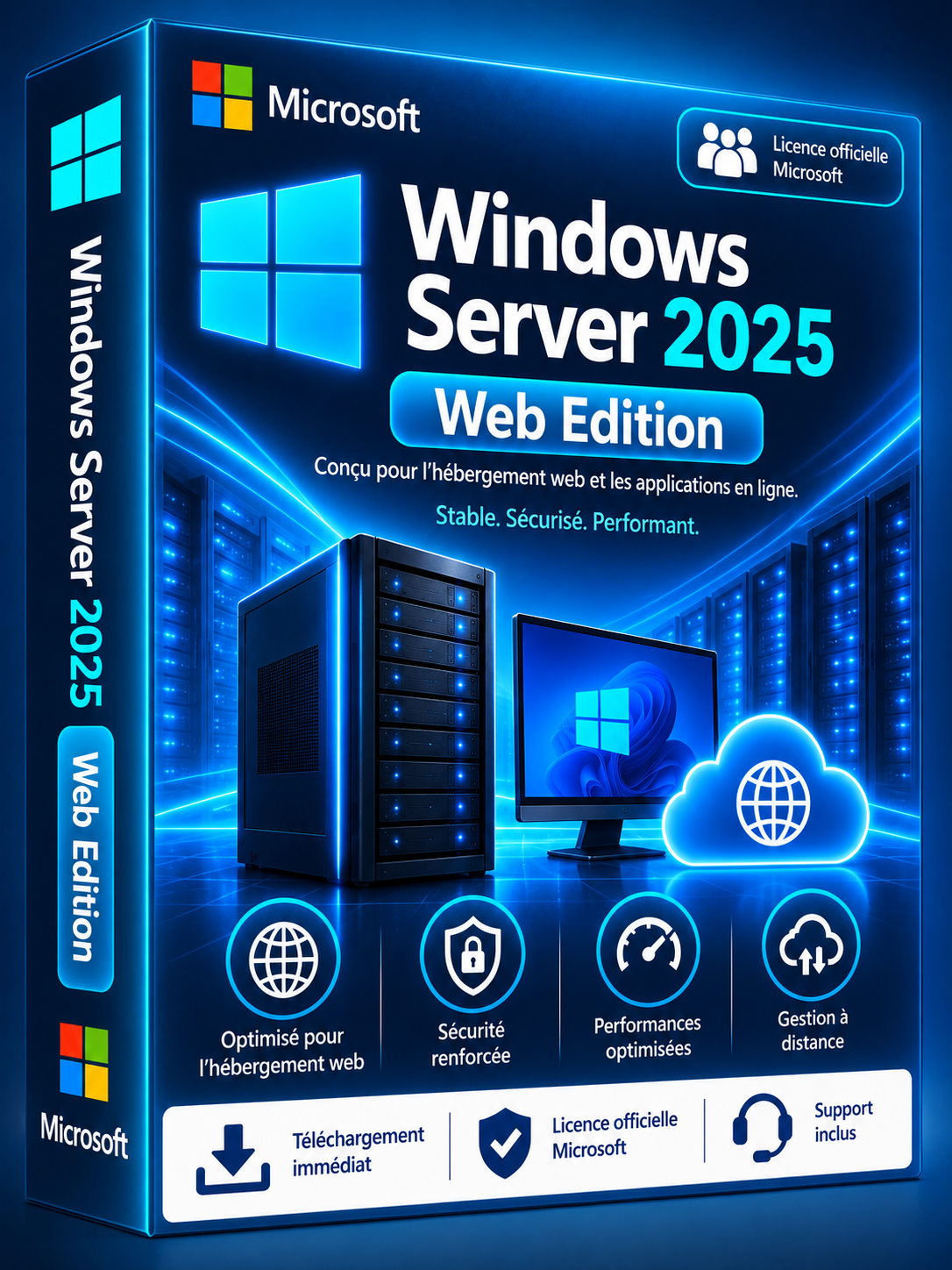 Boîte Windows Server 2025 Web Edition – Licence Officielle Microsoft
