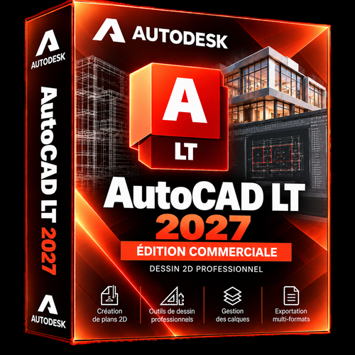 Boîte 3D illustrative AutoCAD LT 2027 rouge orangé