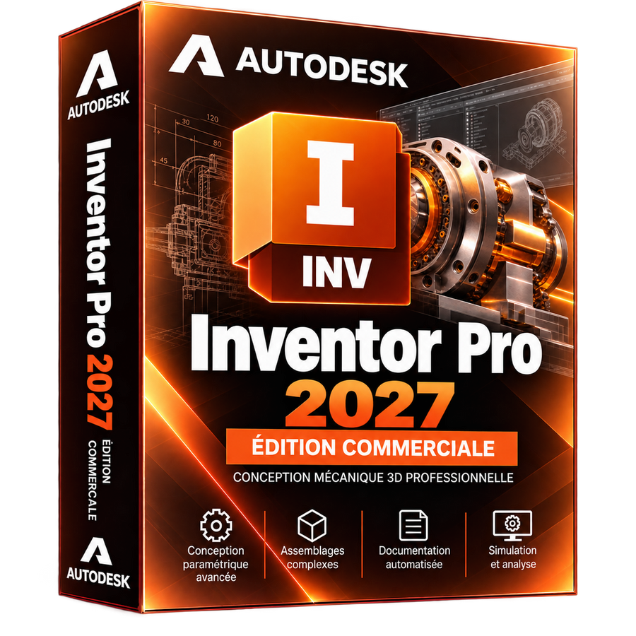 Boîte 3D illustrative Autodesk Inventor Pro 2027 cuivre orangé