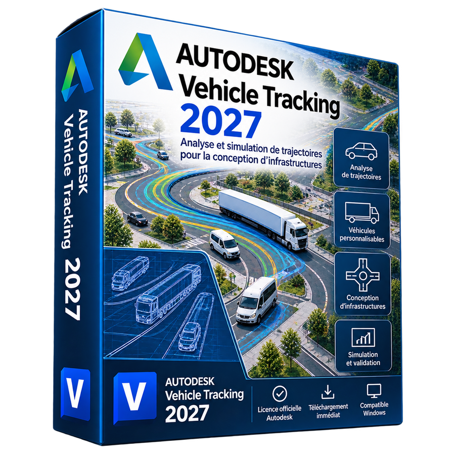 Autodesk Vehicle Tracking 2027 — boîte logiciel 3D sans fond