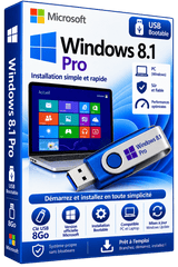 Windows 8.1 Pro — Clé USB Bootable 8Go | Version officielle Microsoft