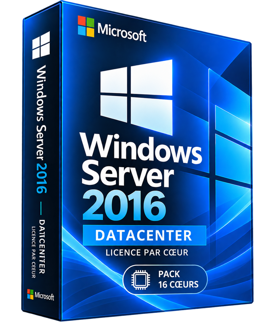 Boîte seule Windows Server 2016 Datacenter pack 16 cœurs