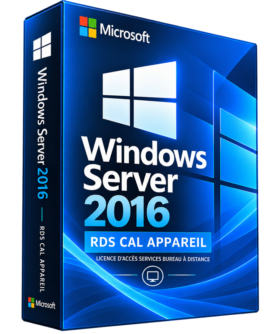 Boîte illustrative Windows Server 2016 RDS CAL Appareil sur fond transparent
