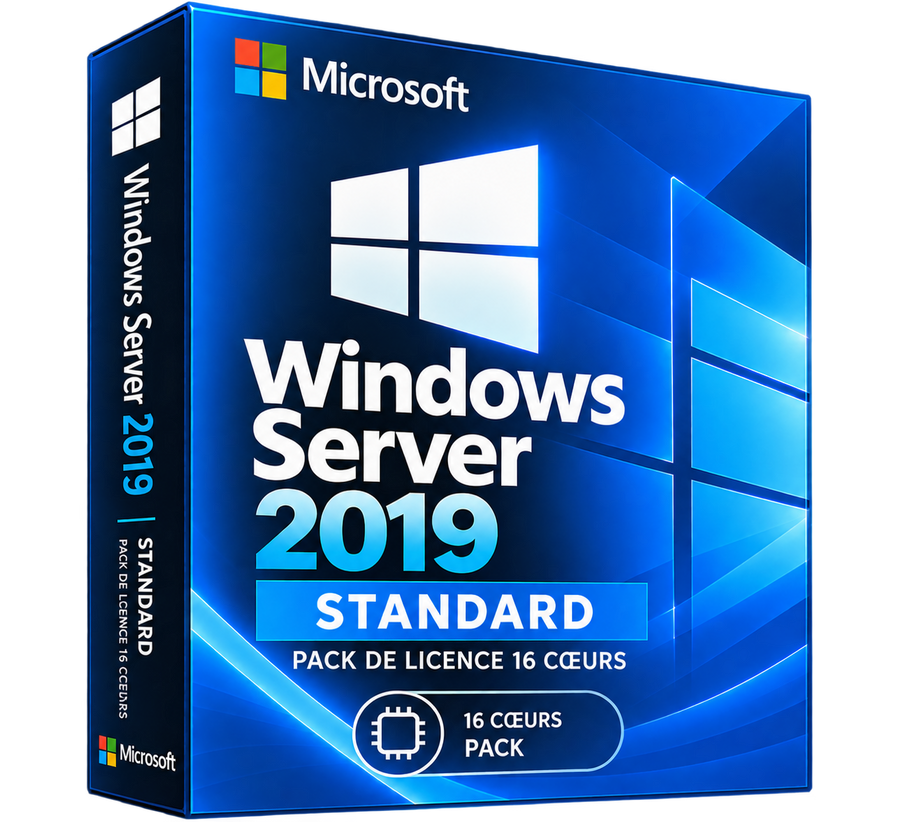 Boîte illustrative Windows Server 2019 Standard pack 16 cœurs