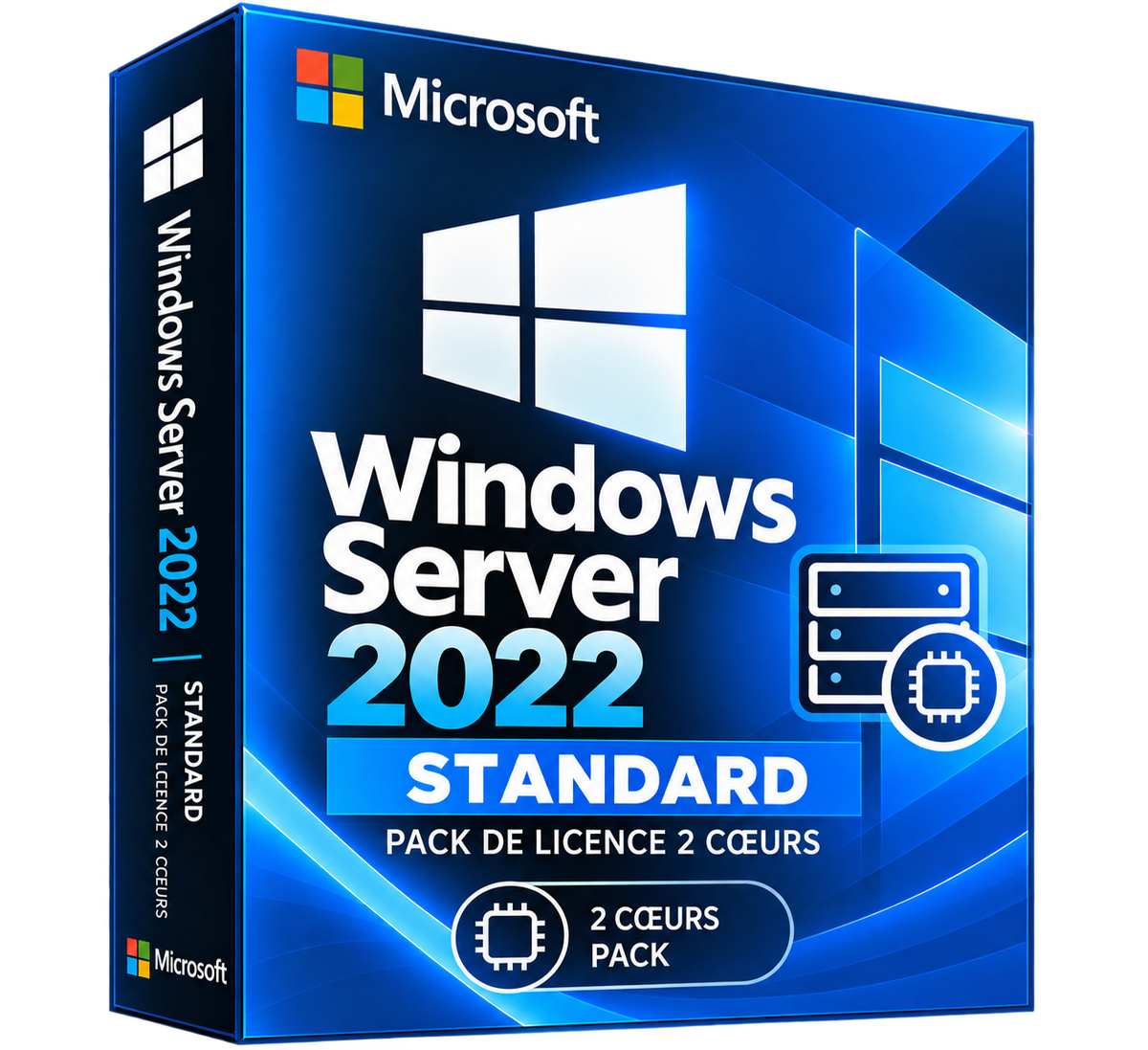 Boîte illustrative Windows Server 2022 Standard pack 2 cœurs