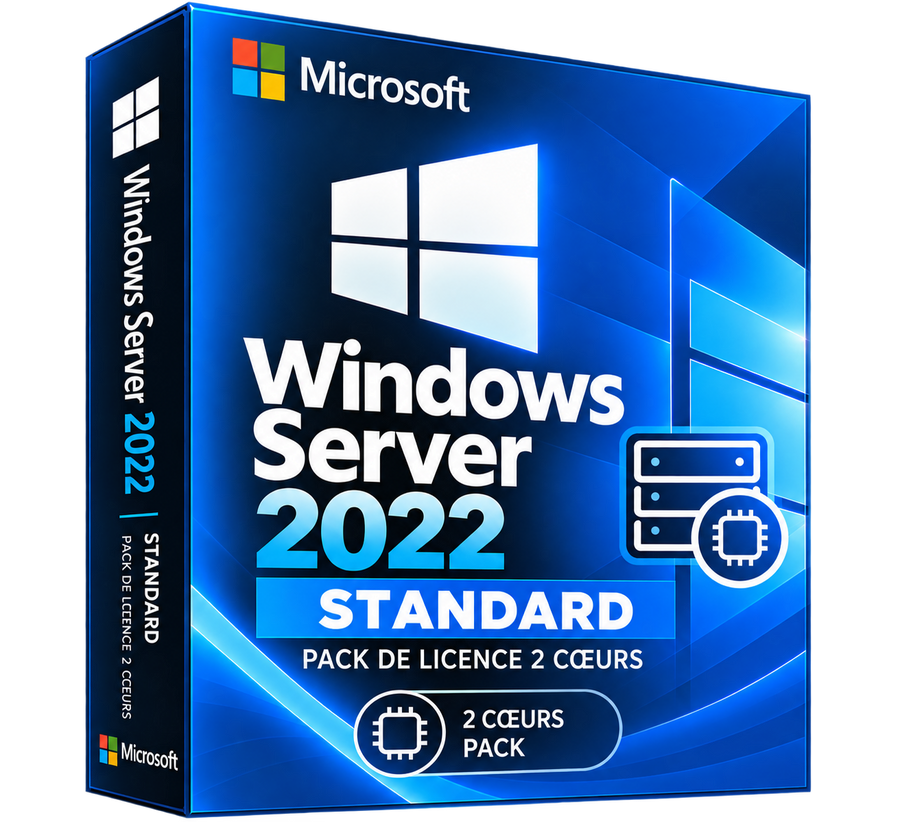 Boîte illustrative Windows Server 2022 Standard pack 2 cœurs