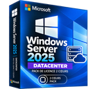 Windows Server 2025 Datacenter – Pack de licence 2 cœurs