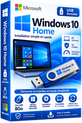Windows 10 Famille — Clé USB Bootable 8 Go